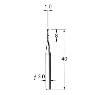 日本精密機械工作（株） 軸付電着ボラゾン砥石 軸径φ3 N 軸付電着ボラゾン砥石 N1210