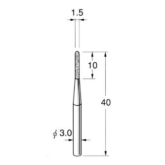 日本精密機械工作（株） 軸付電着ボラゾン砥石 軸径φ3 N 軸付電着ボラゾン砥石 N1215