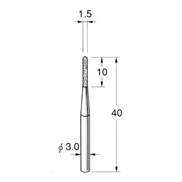 日本精密機械工作（株） 軸付電着ボラゾン砥石 軸径φ3 N 軸付電着ボラゾン砥石 N1215