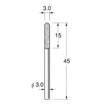 日本精密機械工作（株） 軸付電着ボラゾン砥石 軸径φ3 N 軸付電着ボラゾン砥石 N1230