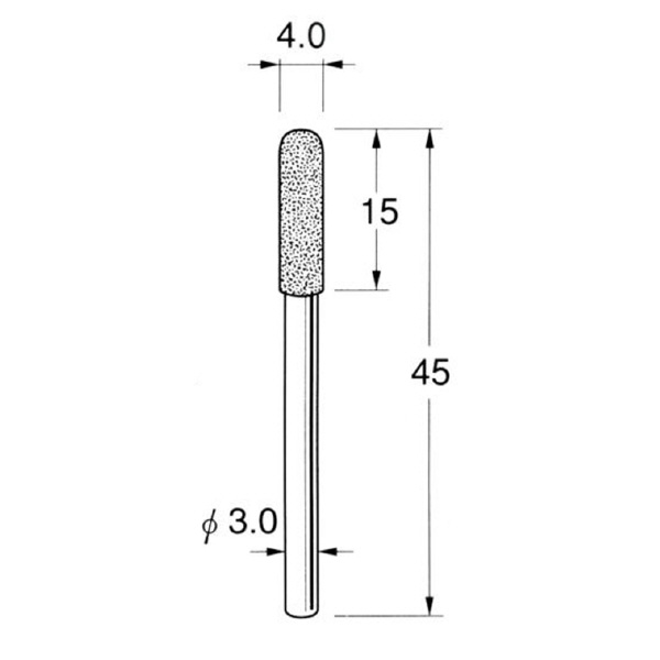 日本精密機械工作（株） 軸付電着ボラゾン砥石 軸径φ3 N 軸付電着ボラゾン砥石 N1240