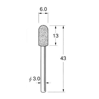 日本精密機械工作（株） 軸付電着ボラゾン砥石 軸径φ3 N 軸付電着ボラゾン砥石 N1260