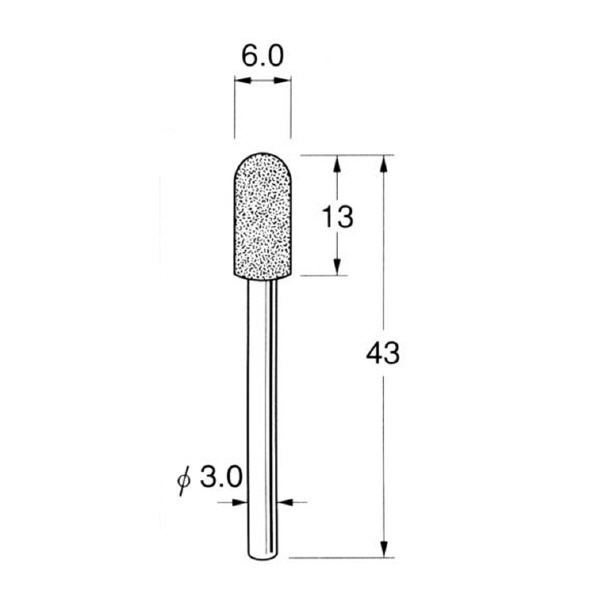 日本精密機械工作（株） 軸付電着ボラゾン砥石 軸径φ3 N 軸付電着ボラゾン砥石 N1260