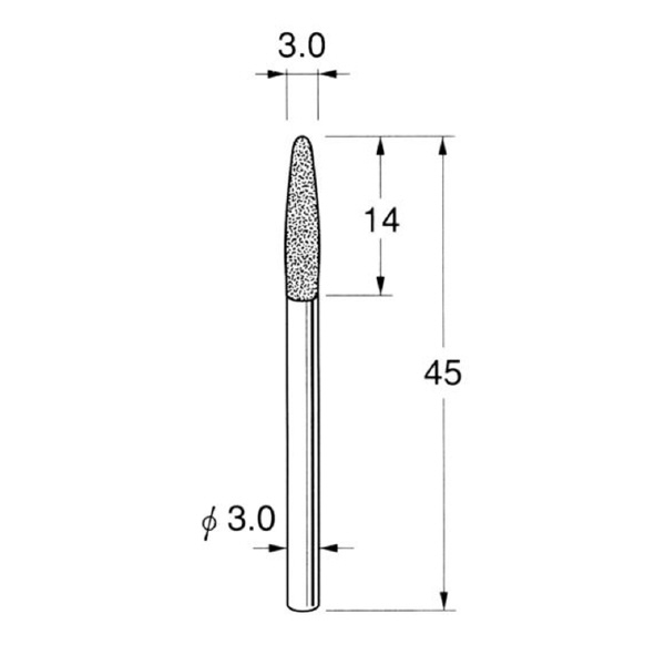 日本精密機械工作（株） 軸付電着ボラゾン砥石 軸径φ3 N 軸付電着ボラゾン砥石 N1330
