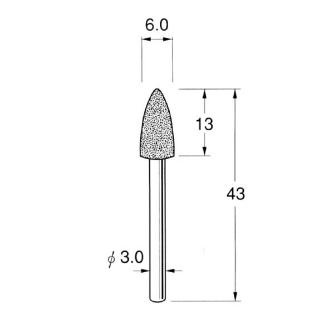 日本精密機械工作（株） 軸付電着ボラゾン砥石 軸径φ3 N 軸付電着ボラゾン砥石 N1360