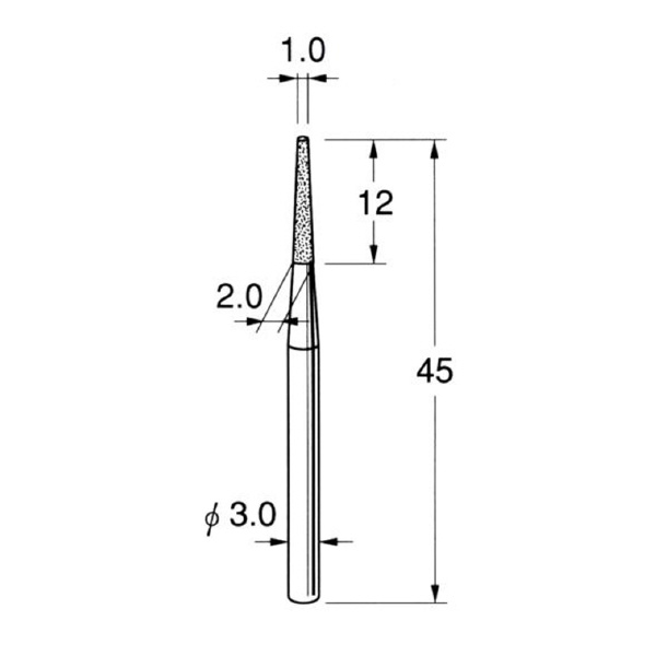 日本精密機械工作（株） 軸付電着ボラゾン砥石 軸径φ3 N 軸付電着ボラゾン砥石 N1420