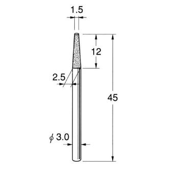 日本精密機械工作（株） 軸付電着ボラゾン砥石 軸径φ3 N 軸付電着ボラゾン砥石 N1425