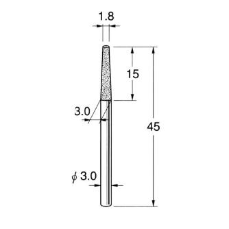 日本精密機械工作（株） 軸付電着ボラゾン砥石 軸径φ3 N 軸付電着ボラゾン砥石 N1430