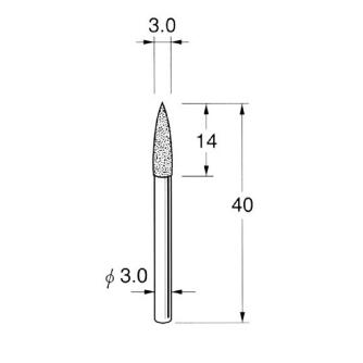 日本精密機械工作（株） 軸付電着ボラゾン砥石 軸径φ3 N 軸付電着ボラゾン砥石 N1530