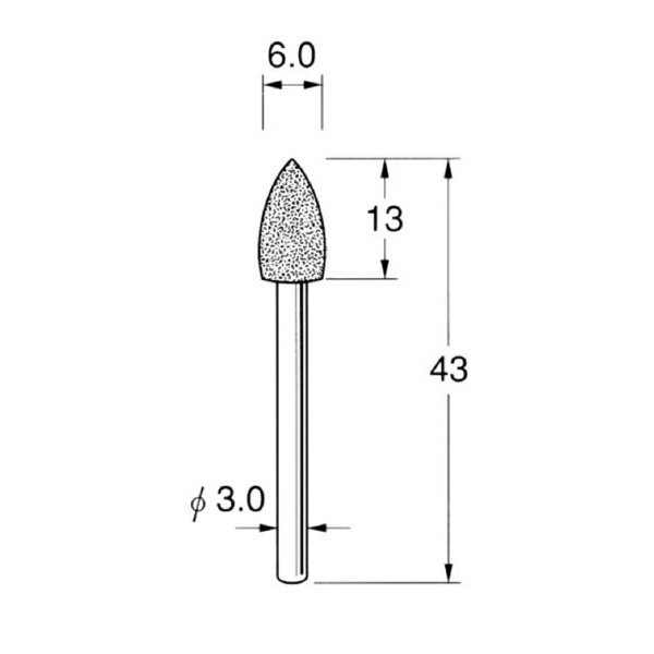 日本精密機械工作（株） 軸付電着ボラゾン砥石 軸径φ3 N 軸付電着ボラゾン砥石 N1560