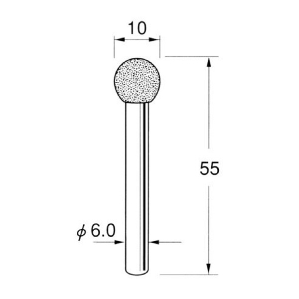 日本精密機械工作（株） 軸付電着ボラゾン砥石 軸径φ6 N 軸付電着ボラゾン砥石 N2010