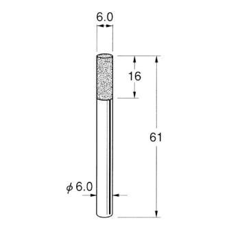 日本精密機械工作（株） 軸付電着ボラゾン砥石 軸径φ6 N 軸付電着ボラゾン砥石 N2106