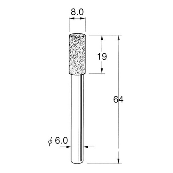 日本精密機械工作（株） 軸付電着ボラゾン砥石 軸径φ6 N 軸付電着ボラゾン砥石 N2108