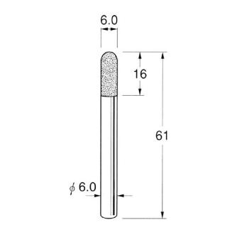 日本精密機械工作（株） 軸付電着ボラゾン砥石 軸径φ6 N 軸付電着ボラゾン砥石 N2206