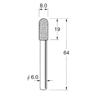 日本精密機械工作（株） 軸付電着ボラゾン砥石 軸径φ6 N 軸付電着ボラゾン砥石 N2208