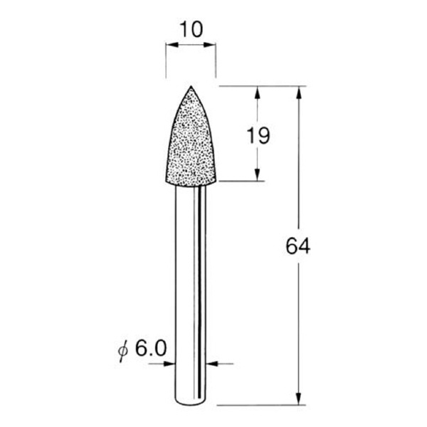 日本精密機械工作（株） 軸付電着ボラゾン砥石 軸径φ6 N 軸付電着ボラゾン砥石 N2410