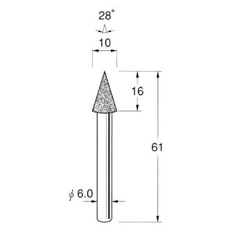 日本精密機械工作（株） 軸付電着ボラゾン砥石 軸径φ6 N 軸付電着ボラゾン砥石 N2510