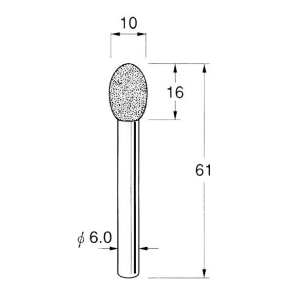 日本精密機械工作（株） 軸付電着ボラゾン砥石 軸径φ6 N 軸付電着ボラゾン砥石 N2710