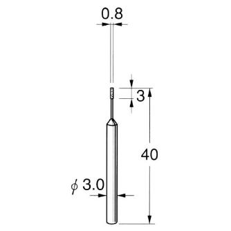 日本精密機械工作（株） 機械研削用軸付電着ボラゾン砥石 軸径φ3 N 機械研削用軸付電着ボラゾン砥石 N5308