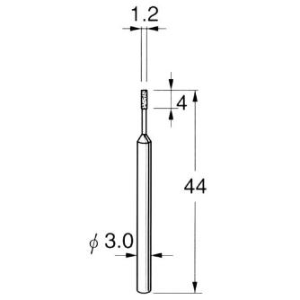 日本精密機械工作（株） 機械研削用軸付電着ボラゾン砥石 軸径φ3 N 機械研削用軸付電着ボラゾン砥石 N5312