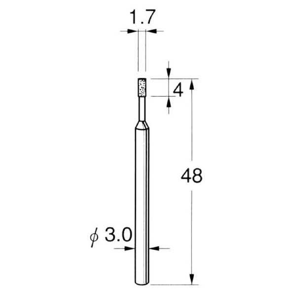 日本精密機械工作（株） 機械研削用軸付電着ボラゾン砥石 軸径φ3 N 機械研削用軸付電着ボラゾン砥石 N5317