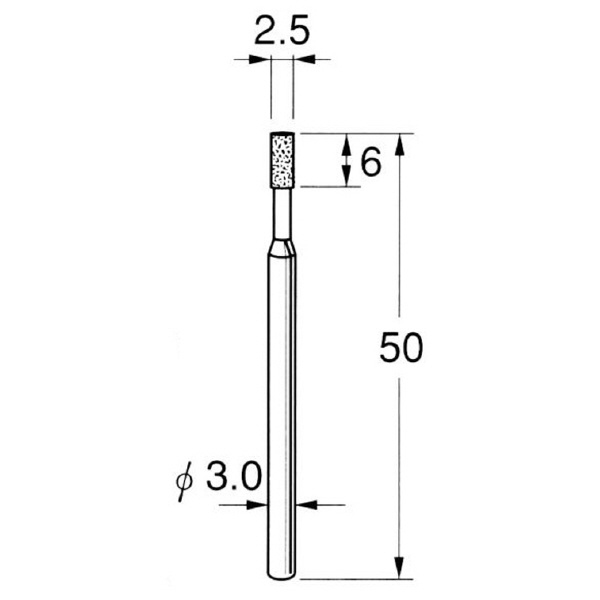 日本精密機械工作（株） 機械研削用軸付電着ボラゾン砥石 軸径φ3 N 機械研削用軸付電着ボラゾン砥石 N5325