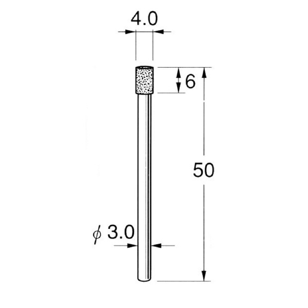 日本精密機械工作（株） 機械研削用軸付電着ボラゾン砥石 軸径φ3 N 機械研削用軸付電着ボラゾン砥石 N5340