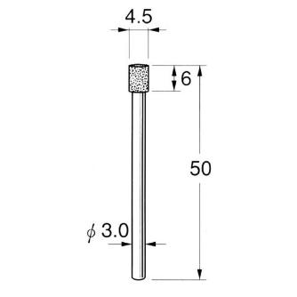 日本精密機械工作（株） 機械研削用軸付電着ボラゾン砥石 軸径φ3 N 機械研削用軸付電着ボラゾン砥石 N5345