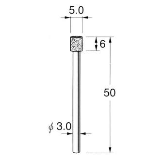 日本精密機械工作（株） 機械研削用軸付電着ボラゾン砥石 軸径φ3 N 機械研削用軸付電着ボラゾン砥石 N5350