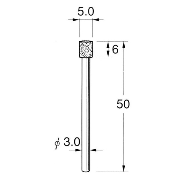 日本精密機械工作（株） 機械研削用軸付電着ボラゾン砥石 軸径φ3 N 機械研削用軸付電着ボラゾン砥石 N5350