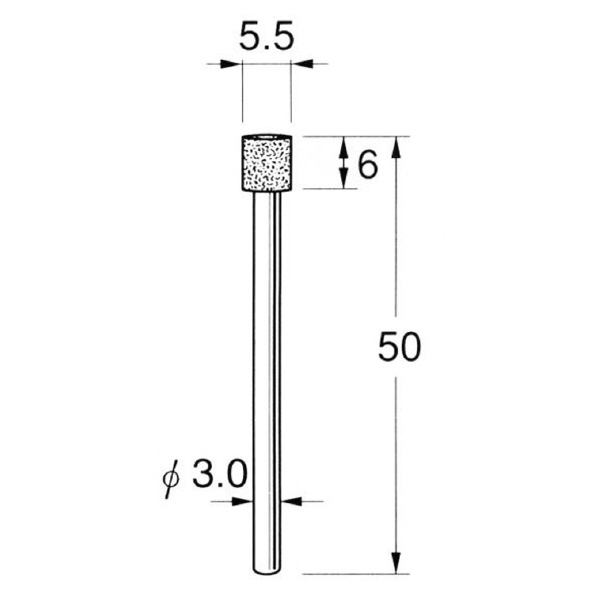 日本精密機械工作（株） 機械研削用軸付電着ボラゾン砥石 軸径φ3 N 機械研削用軸付電着ボラゾン砥石 N5355