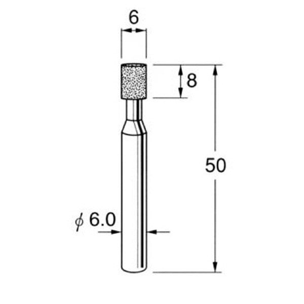 日本精密機械工作（株） 機械研削用軸付電着ボラゾン砥石 軸径φ6 N 機械研削用軸付電着ボラゾン砥石 N5606