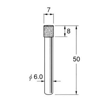 日本精密機械工作（株） 機械研削用軸付電着ボラゾン砥石 軸径φ6 N 機械研削用軸付電着ボラゾン砥石 N5607