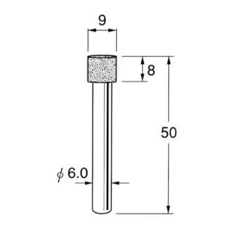 日本精密機械工作（株） 機械研削用軸付電着ボラゾン砥石 軸径φ6 N 機械研削用軸付電着ボラゾン砥石 N5609