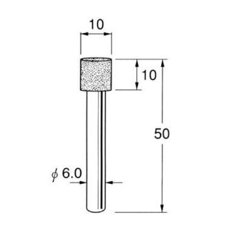 日本精密機械工作（株） 機械研削用軸付電着ボラゾン砥石 軸径φ6 N 機械研削用軸付電着ボラゾン砥石 N5610