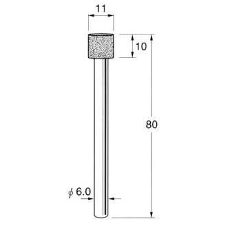 日本精密機械工作（株） 機械研削用軸付電着ボラゾン砥石 軸径φ6 N 機械研削用軸付電着ボラゾン砥石 N5611