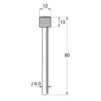 日本精密機械工作（株） 機械研削用軸付電着ボラゾン砥石 軸径φ6 N 機械研削用軸付電着ボラゾン砥石 N5612