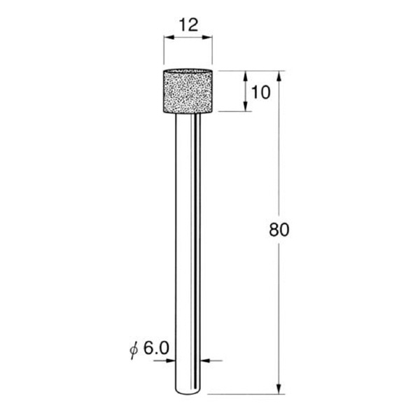 日本精密機械工作（株） 機械研削用軸付電着ボラゾン砥石 軸径φ6 N 機械研削用軸付電着ボラゾン砥石 N5612