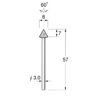 日本精密機械工作（株） 機械研削用軸付電着ボラゾン砥石 軸径φ3 N 機械研削用軸付電着ボラゾン砥石 N5711