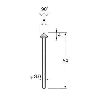 日本精密機械工作（株） 機械研削用軸付電着ボラゾン砥石 軸径φ3 N 機械研削用軸付電着ボラゾン砥石 N5721