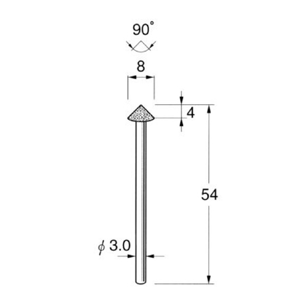 日本精密機械工作（株） 機械研削用軸付電着ボラゾン砥石 軸径φ3 N 機械研削用軸付電着ボラゾン砥石 N5721