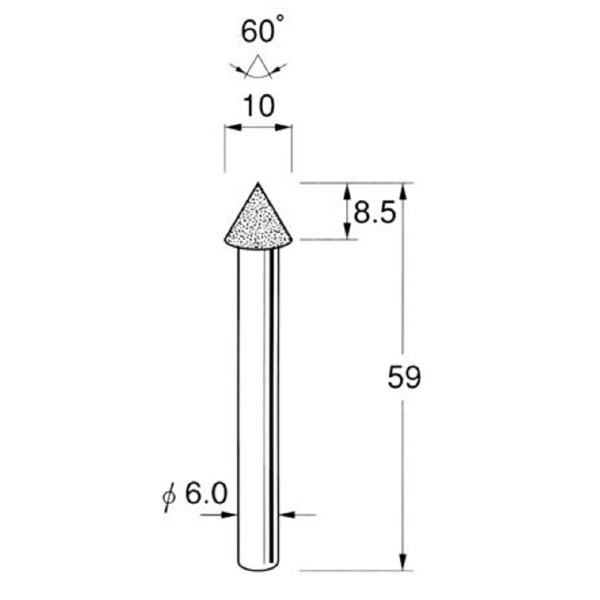 日本精密機械工作（株） 機械研削用軸付電着ボラゾン砥石 軸径φ6 N 機械研削用軸付電着ボラゾン砥石 N5811