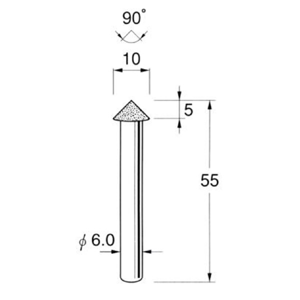 日本精密機械工作（株） 機械研削用軸付電着ボラゾン砥石 軸径φ6 N 機械研削用軸付電着ボラゾン砥石 N5821