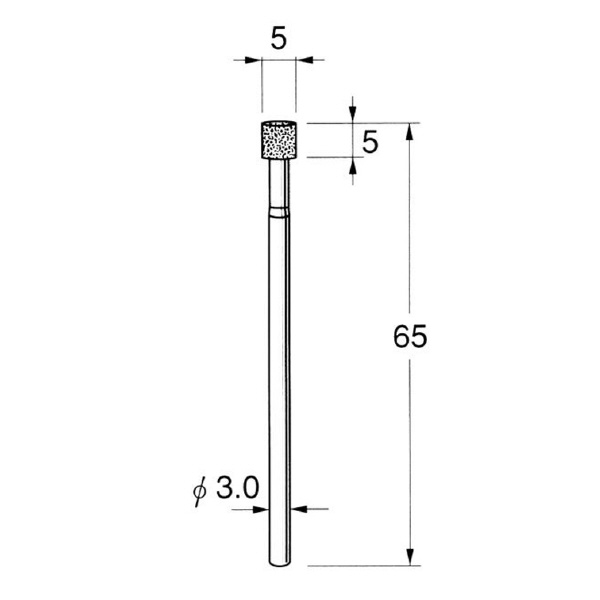 日本精密機械工作（株） 機械研削用レジンボンド軸付ボラゾン砥石 軸径φ3 N 機械研削用レジンボンド軸付ボラゾン砥石 N7105