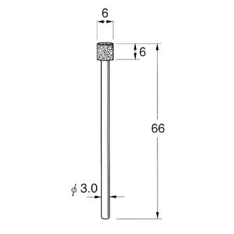 日本精密機械工作（株） 機械研削用レジンボンド軸付ボラゾン砥石 軸径φ3 N 機械研削用レジンボンド軸付ボラゾン砥石 N7106