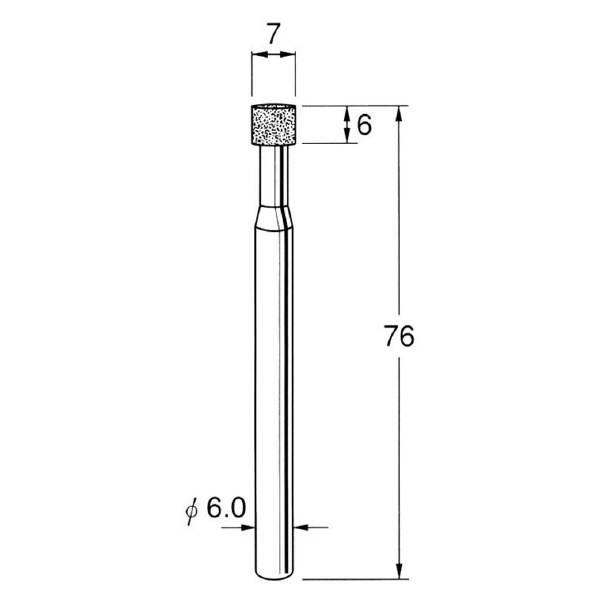 日本精密機械工作（株） 機械研削用レジンボンド軸付ボラゾン砥石 軸径φ6 N 機械研削用レジンボンド軸付ボラゾン砥石 N7607