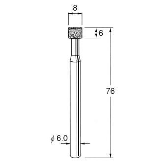 日本精密機械工作（株） 機械研削用レジンボンド軸付ボラゾン砥石 軸径φ6 N 機械研削用レジンボンド軸付ボラゾン砥石 N7608