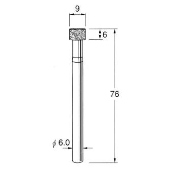 日本精密機械工作（株） 機械研削用レジンボンド軸付ボラゾン砥石 軸径φ6 N 機械研削用レジンボンド軸付ボラゾン砥石 N7609