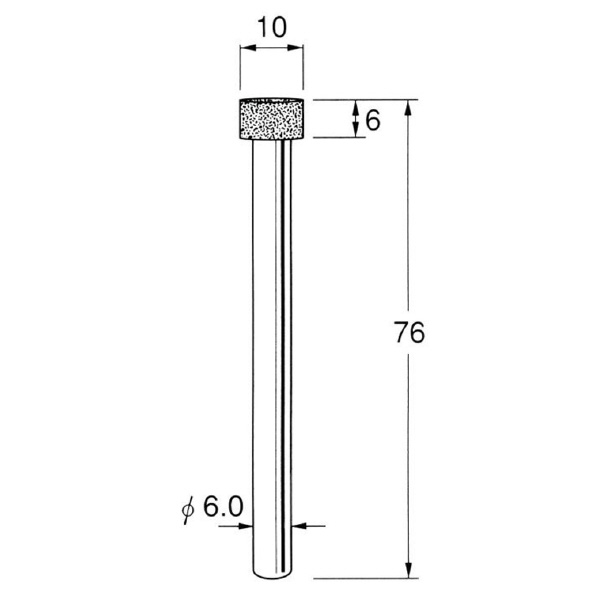 日本精密機械工作（株） 機械研削用レジンボンド軸付ボラゾン砥石 軸径φ6 N 機械研削用レジンボンド軸付ボラゾン砥石 N7610