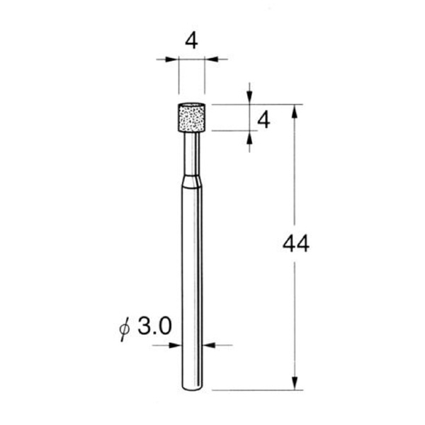 日本精密機械工作（株） 機械研削用ビトリファイドボンド軸付ボラゾン砥石 軸径φ3 N ビトリファイドボンド軸付ボラゾン砥石 N8104